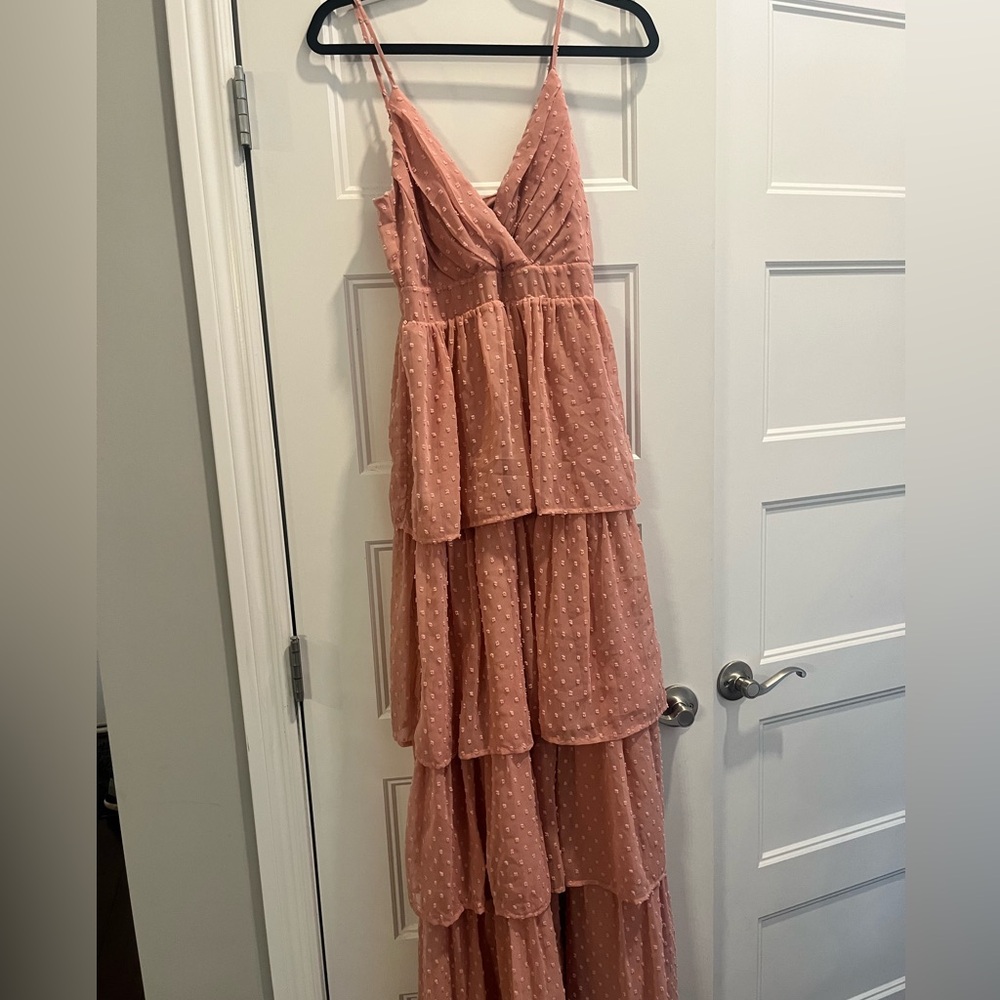 Lulu's Blush Tiered Maxi Dress